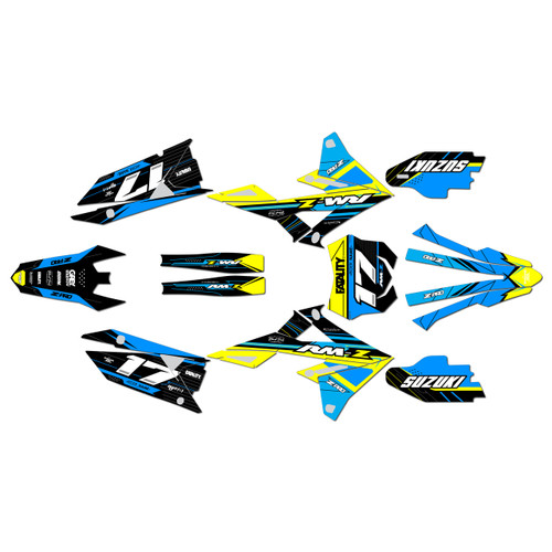 suzuki rmz450 graphics kit 2018-2026 axis series cyan