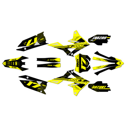 suzuki rmz250 graphics kit 2019-2026 axis series yellow