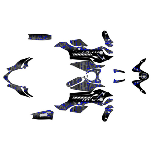 yamaha fz07 graphics kit 2015-2017 rift series blue