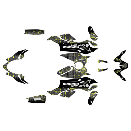 yamaha fz07 graphics kit 2015-2017 rift series lime