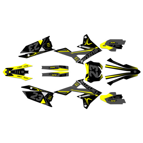 suzuki rmz450 graphics kit 2018-2026 evader series yellow-shift