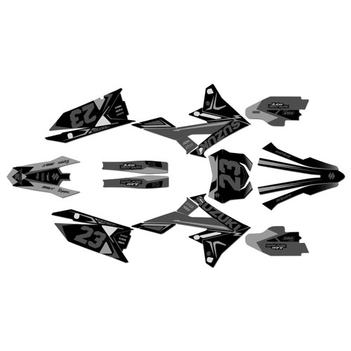 suzuki rmz250 graphics kit 2019-2026 evader series smoke