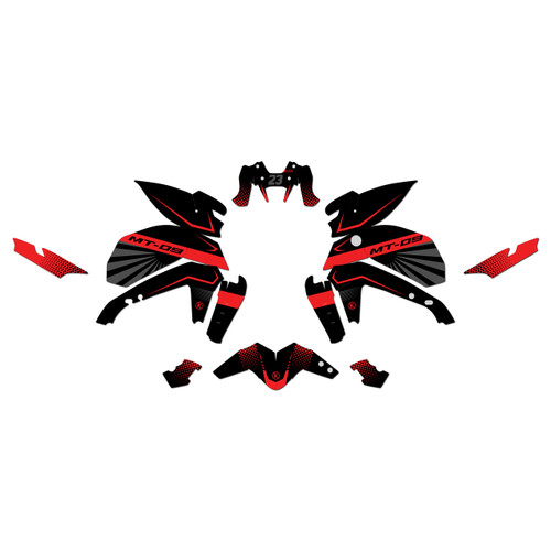yamaha mt09 graphics kit 2021-2023 fh series red