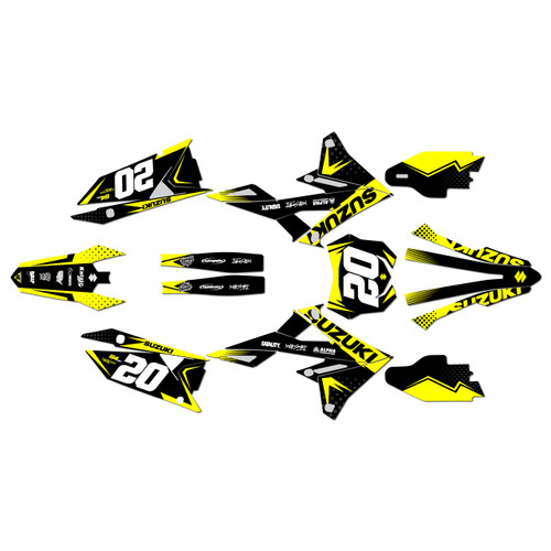 suzuki rmz250 graphics kit 2019-2026 spear series yellow
