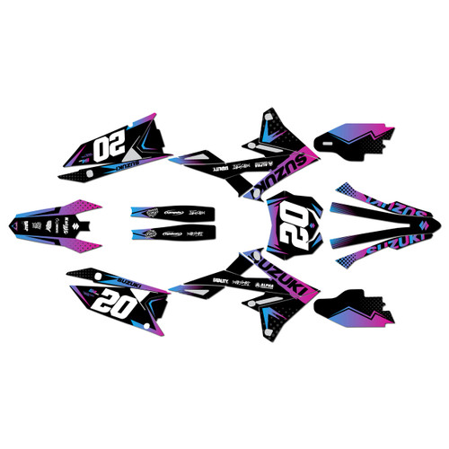 suzuki rmz250 graphics kit 2019-2026 spear series magenta