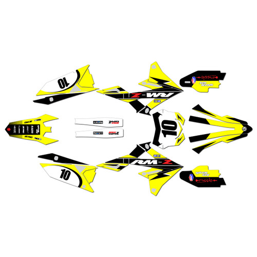 suzuki rmz450 graphics kit 2018-2026 speed series yellow