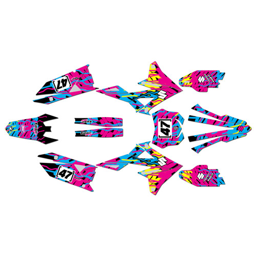 suzuki rmz250 graphics kit 2019-2026 thunder series magenta