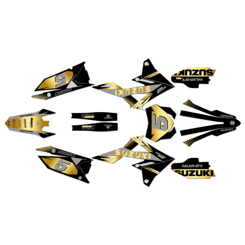 suzuki rmz250 graphics kit 2019-2026 turbo series gold