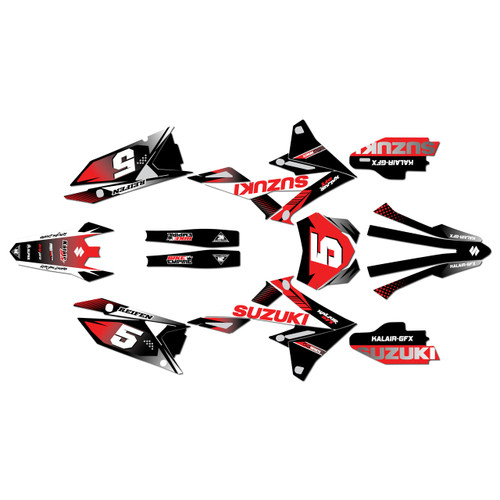suzuki rmz450 graphics kit 2018-2026 turbo series red
