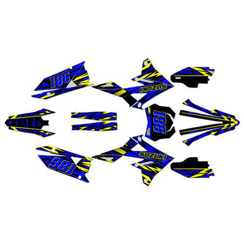suzuki rmz450 graphics kit 2018-2026 twitch series blue