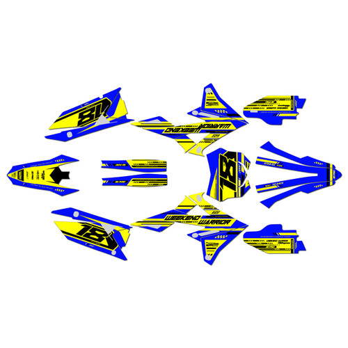 suzuki rmz250 graphics kit 2019-2026 warrior series blue