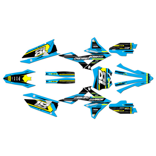 suzuki rmz250 graphics kit 2019-2026 warrior series cyan