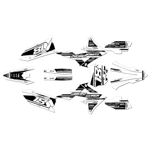 suzuki rmz450 graphics kit 2018-2026 warrior series white