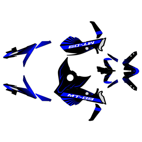 yamaha mt09 graphics kit 2017-2020 fh series blue