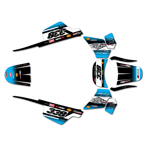 yamaha pw50 graphics kit all years blitz series blue-shift