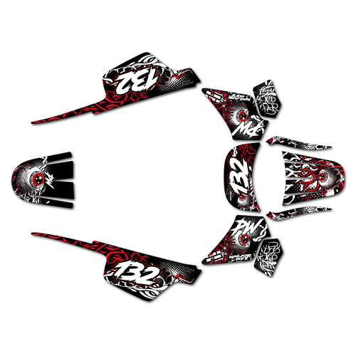 yamaha pw50 graphics kit all years core series red