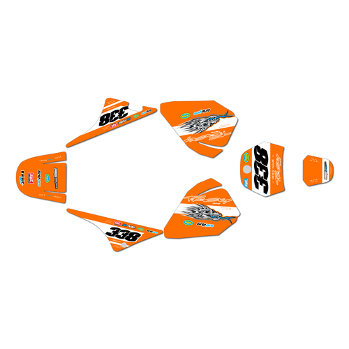 yamaha pw80 graphics kit all years blitz series orange