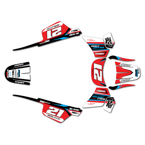 yamaha pw50 graphics kit all years crew series red