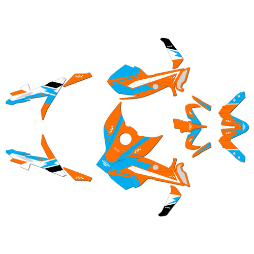 yamaha mt09 graphics kit 2017-2020 prestige series orange-cyan