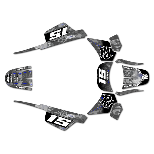 yamaha pw50 graphics kit all years cyberware series blue