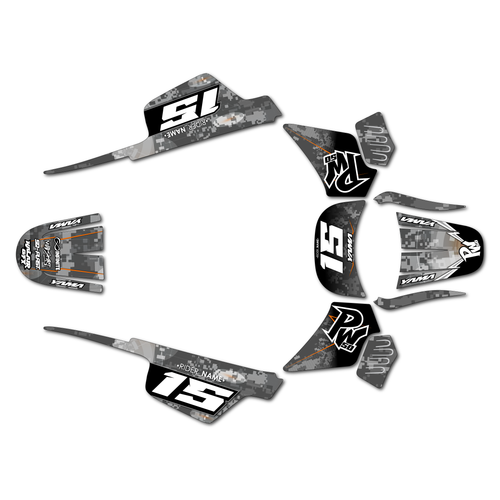 yamaha pw50 graphics kit all years cyberware series orange