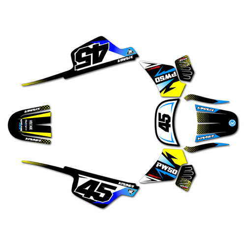 yamaha pw50 graphics kit all years division series yellow