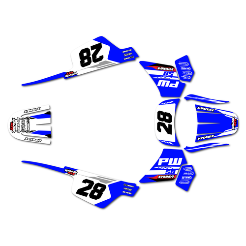 yamaha pw50 graphics kit all years factory series blue