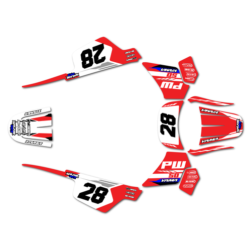 yamaha pw50 graphics kit all years factory series red