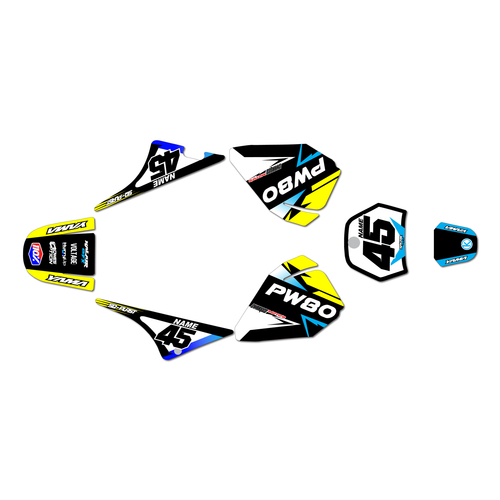 yamaha pw80 graphics kit all years division series yellow