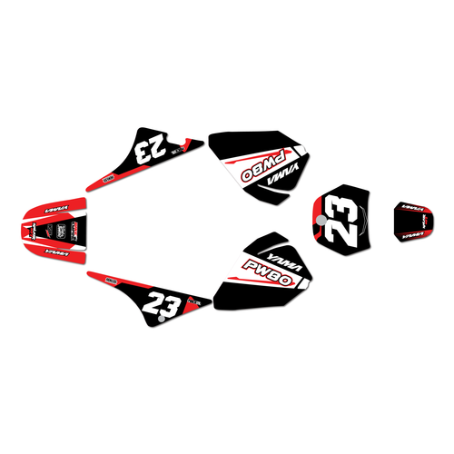 yamaha pw80 graphics kit all years evader series red