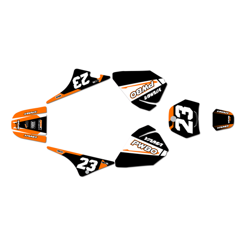 yamaha pw80 graphics kit all years evader series orange