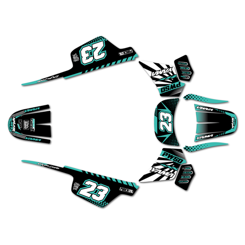 yamaha pw50 graphics kit all years fh series teal