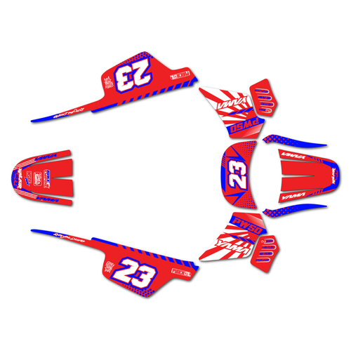 yamaha pw50 graphics kit all years fh series red-blue