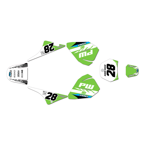 yamaha pw80 graphics kit all years factory series green