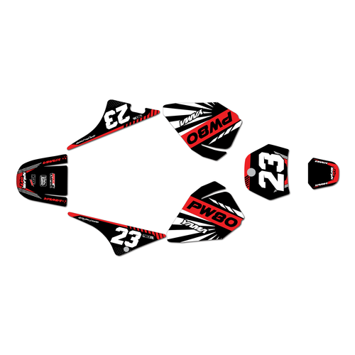 yamaha pw80 graphics kit all years fh series red