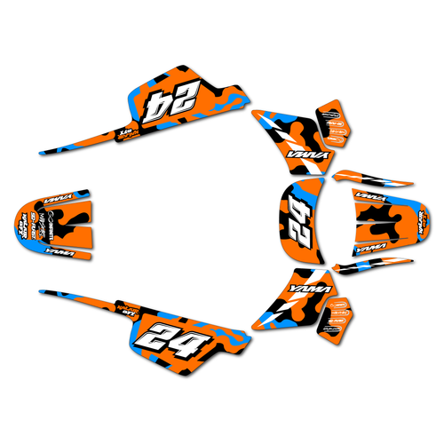 yamaha pw50 graphics kit all years invasion series orange