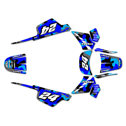 yamaha pw50 graphics kit all years invasion series blue