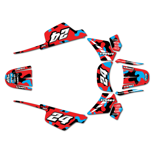 yamaha pw50 graphics kit all years invasion series red