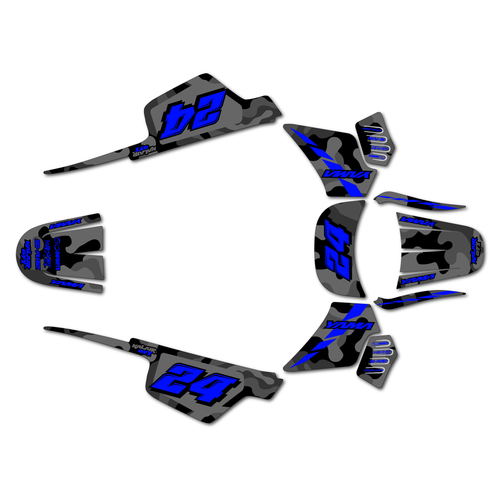 yamaha pw50 graphics kit all years invasion series blue-shift