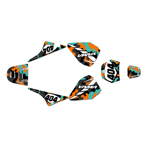 yamaha pw80 graphics kit all years invasion series orange