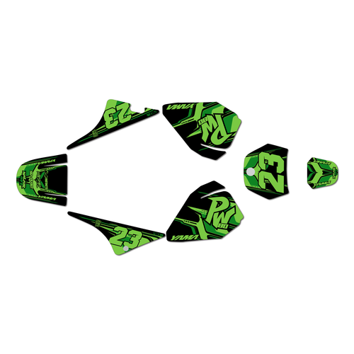 yamaha pw80 graphics kit all years klutch series green