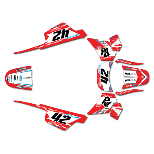 yamaha pw50 graphics kit all years lethal series red