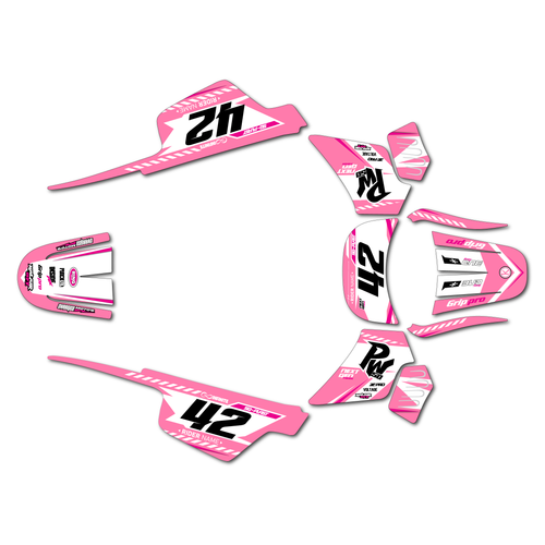 yamaha pw50 graphics kit all years lethal series pink