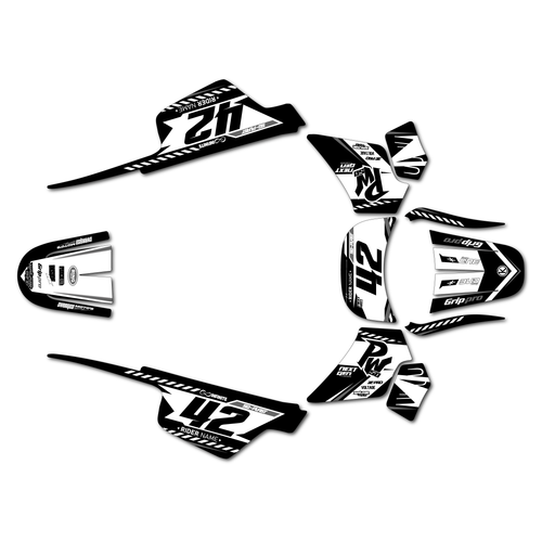 yamaha pw50 graphics kit all years lethal series white