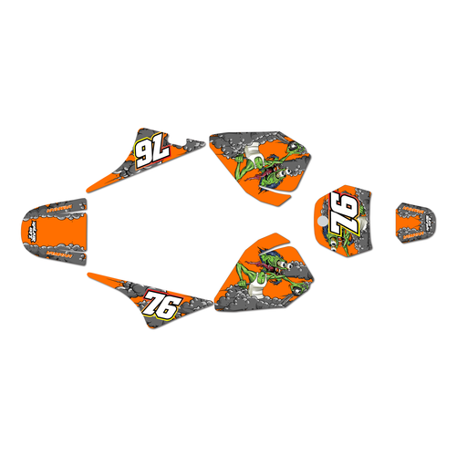 yamaha pw80 graphics kit all years lunatic series orange