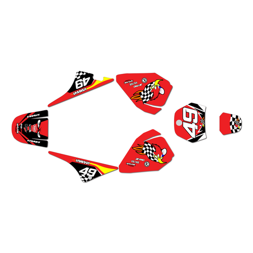 yamaha pw80 graphics kit all years pecker series red