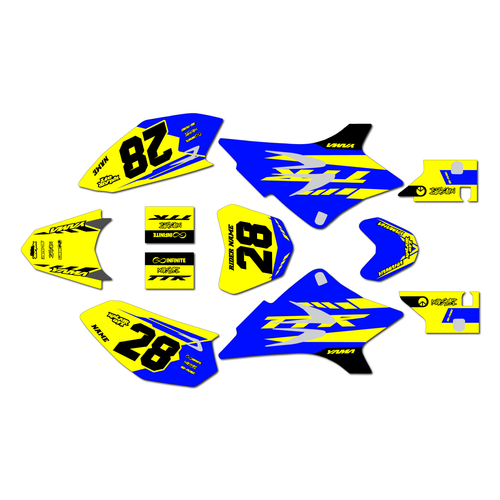 yamaha ttr50 graphics kit all years factory series yellow