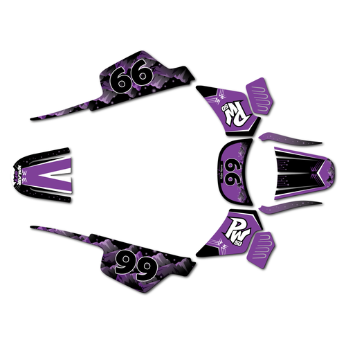 yamaha pw50 graphics kit all years peace series purple