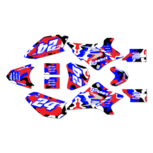 yamaha ttr50 graphics kit all years invasion series red-blue