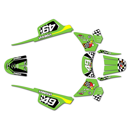 yamaha pw50 graphics kit all years pecker series green